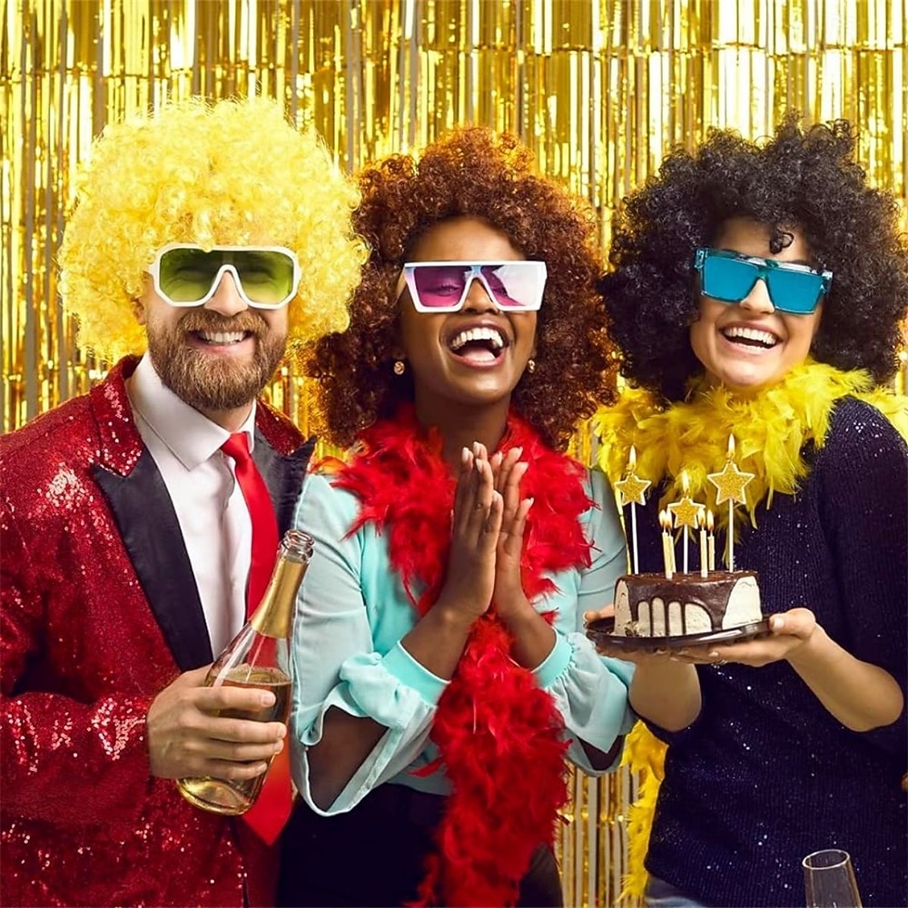 Peruca de Carnaval 2026 Rosa Vermelho Preta Encaracolado Afro Curto Peruca sintética para festivais Mardi Gras Parada Cabelo para fantasia de cosplay para Masculino de 2026 por $11.49 –P2