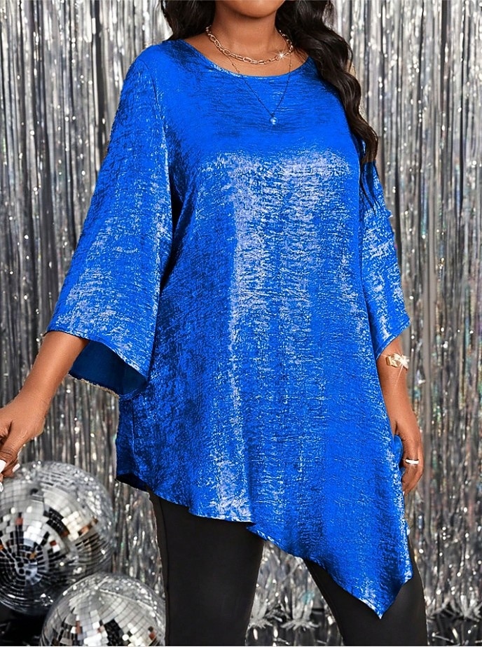 Nouvel An Femmes Chemise ancien Tropical Élégant Hauts Longs robe demoiselle d honneur Tenue de soirée Fête Rose Claire Rouge Bleu Roi Bleu Ciel Dorée Automne Hiver de 2026 ? $26.99 –P4