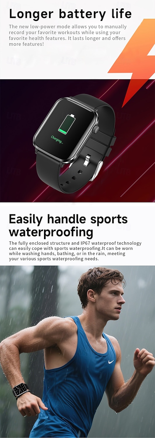 iMosi V82 Chytré hodinky 1.85 inch Inteligentní hodinky Bluetooth Krokoměr Záznamník hovorů Sledování aktivity Kompatibilní s Android iOS Unisex Hands free hovory Záznamník zpráv Krokovač IP68 37mm 2026 - $61.99 –P10