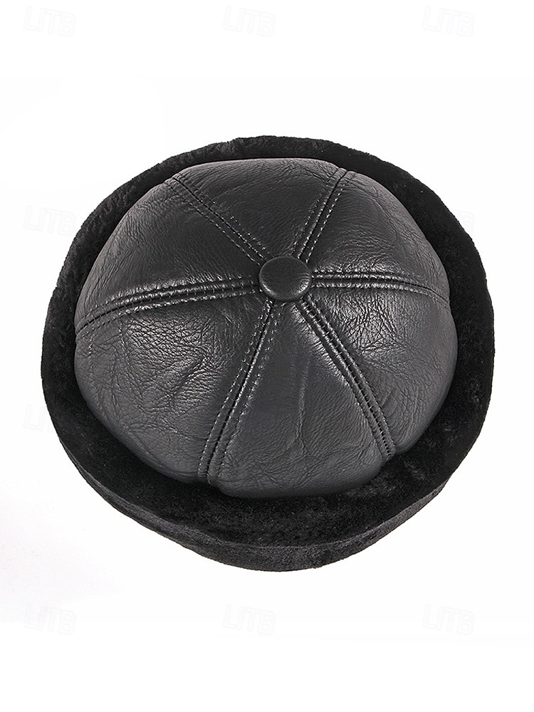 Herre vinterlue med pelsfôr i kunstskinn – varm, stilig og komfortabel for kaldt vær – perfekt for utendørsaktiviteter og hverdagsbruk 2026 - $18.99 –P5