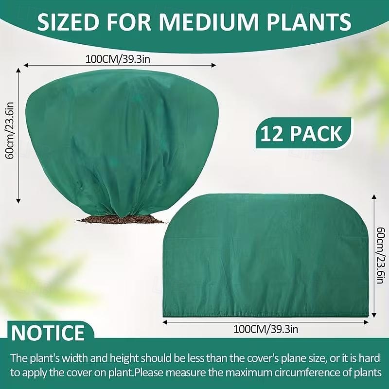 12pcs Winter Plant Covers Frost Protection Bags for Shrubs Trees and Roses 39.4x23.6 Inches with Drawstring Suitable for Autumn and Winter Outdoor Gardening Shrub Covers Tree Protection 2026 - $36.99 –P6