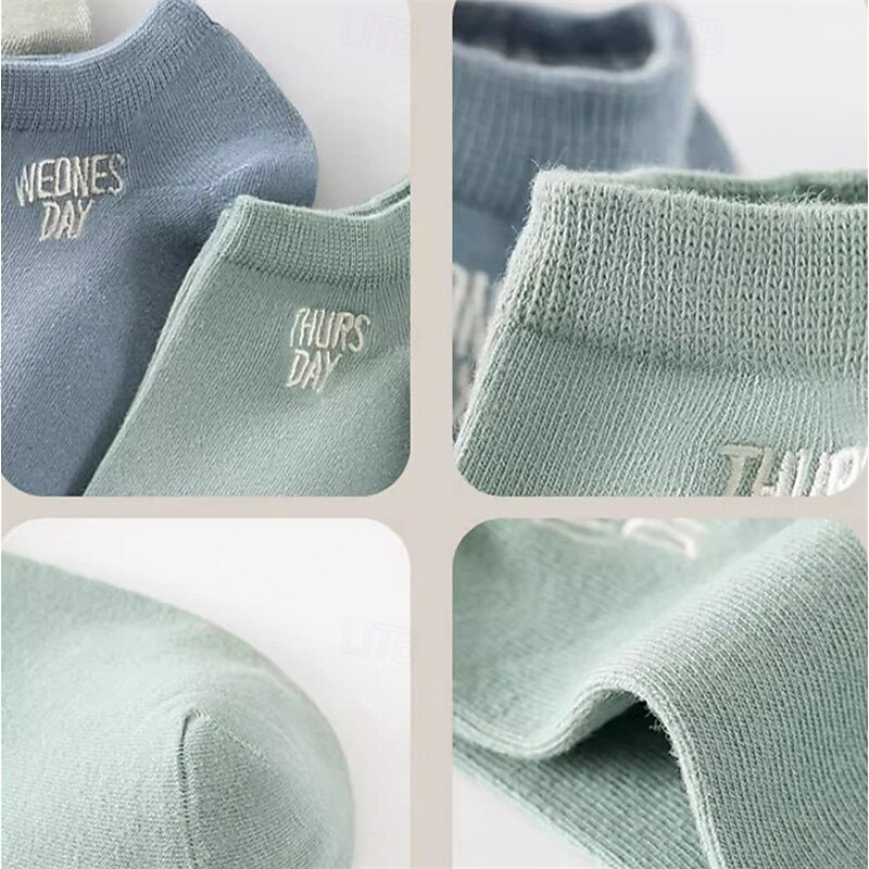 Муж. 7 пар Мульти пакеты Носки Носки для бега Повседневные носки Multi Color Цвет Буквы Отпуск Для занятий спортом Повседневные Классический Средней плотности Весна Осень Мода На каждый день 2026 - $5.49 –P13