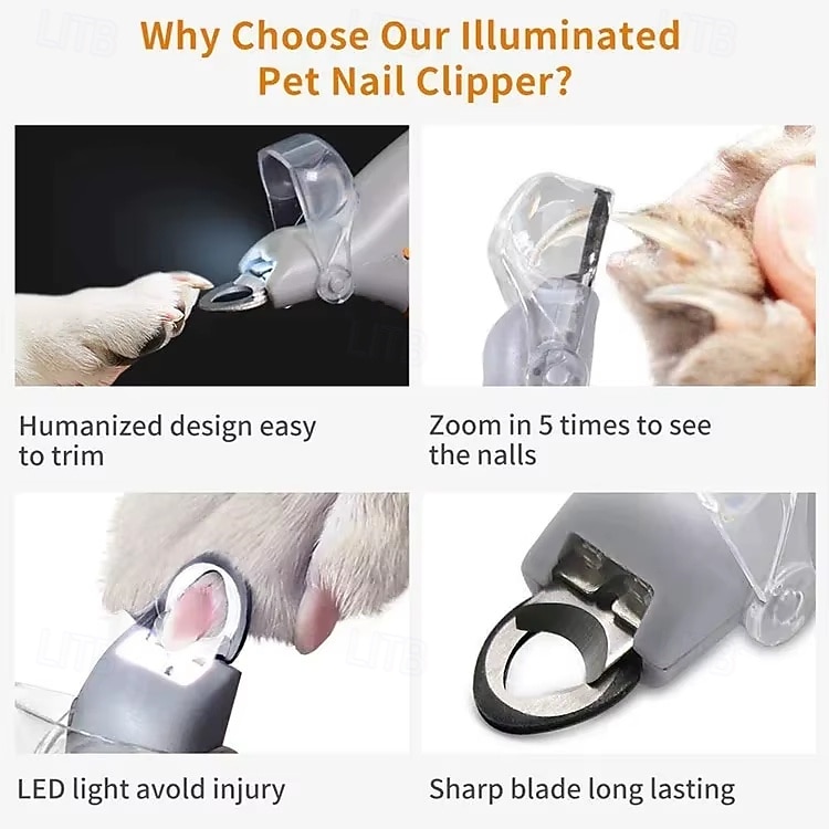 Professional Pet Nail Clipper Scissors with LED Light Cat Dog Nail Clipper 2025 - $12.49 –P4
