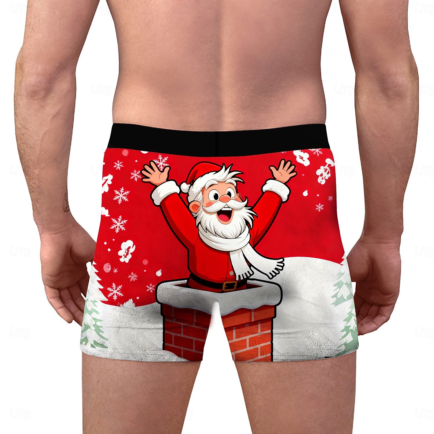 Jul Boxerkalsonger Underkläder julklapp jultomten Grafisk för Herr Vuxna 3D-utskrift för Jul Karnival Nyår Fest 2025 - $15.49 –P2