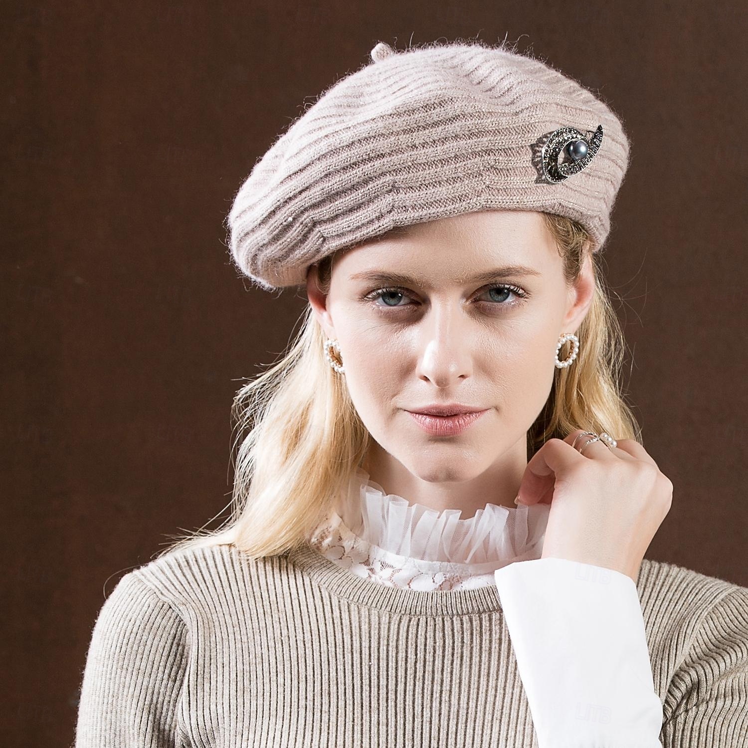 Hats synthetic fibre Beret Hat Floppy Hat Casual Holiday Classical Classic With Crystals Pure Color Headpiece Headwear 2026 - $28.99 –P12