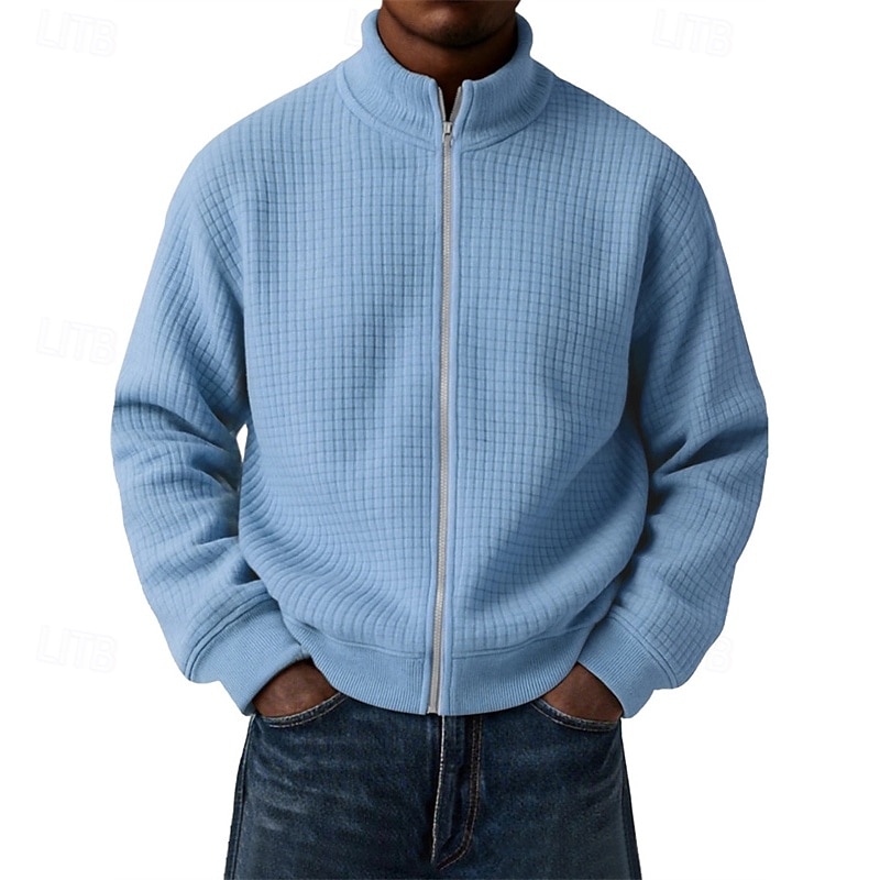 Per uomo Giacca Leggera Giacca a nido d'ape Giacca Casual All'aperto Vacanza Tasca Minimalista Primavera Autunno Inverno Semplice Vintage Streetwear Collo alla coreana Regolare Blu Nero Bianco Rosso del 2026 a $33.99 –P1