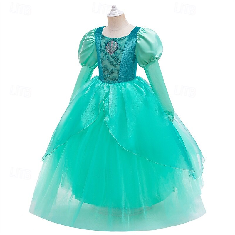 Buchwoche 2026 Kinder Mädchen Kleid Partykleid einfarbig ärmellos Bühnenkleid besondere Anlässe Mesh Mode Alltag Prinzessin Maxi Partykleid Swingkleid Tüllkleid Sommer Frühling ab 4 Jahren grün 2026 - $34.99 –P2