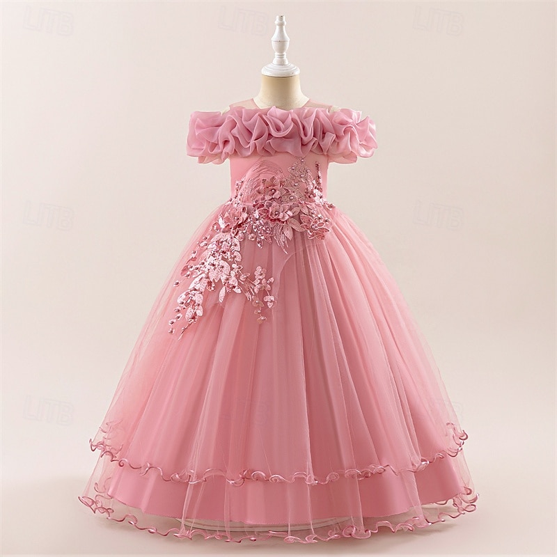 Lapset Tyttöjen Mekko Juhlamekko Yhtenäinen väri Hihaton Muodollinen Suoritus Erikoistilaisuus Pitsi Silmukka Muoti Päivittäin Prinsessa Polyesteri Maxi Juhlamekko Kellomekko Tyllimekko Kesä Kevät 4 2026 - $47.99 –P22