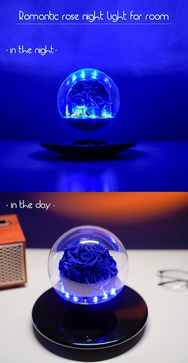 Magnetic Levitation Eternal Rose Glass Cover for LED Lights with Touch Control Lights Eternal Floating Flower Lights Suitable for Valentine's Day Anniversaries Birthdays 2026 - $125.99 –P6
