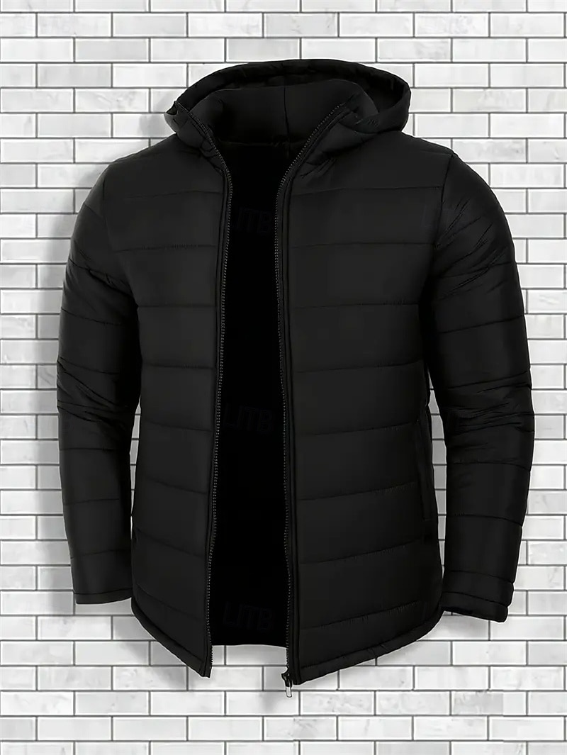 Per uomo Cappotto Invernale Giacca imbottita Giacca Imbottita Tasca Poliestere Vacanza Abbigliamento quotidiano Data Regolare Moda Casual Confortevole Calore Termico Autunno Inverno Colore Solido del 2026 a $37.99 –P2