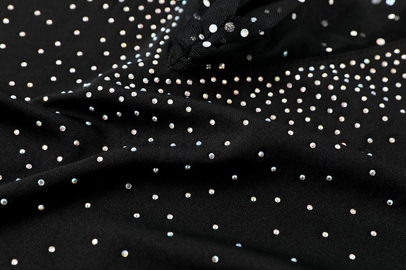 Dámské Mini šaty Černé šaty Flitrové šaty Volnočasové šaty Koktejlky Módní stylové Romantické Zimní šaty Rande Jdeme ven Běžný Tisk Dlouhý rukáv Hluboké V Černá Léto Jaro 2026 - $24.99 –P7