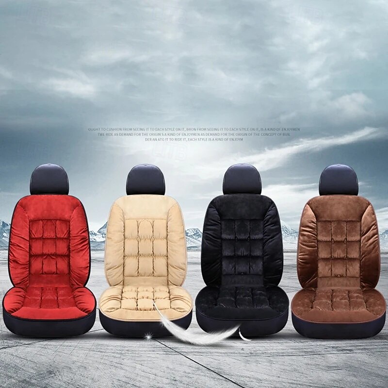 Funda de asiento de coche de invierno, acolchada, gruesa, afelpada, con diseño de cuadros, suave, cómoda y cálida. Cojín universal para el asiento delantero. 2026 - $36.99 –P3