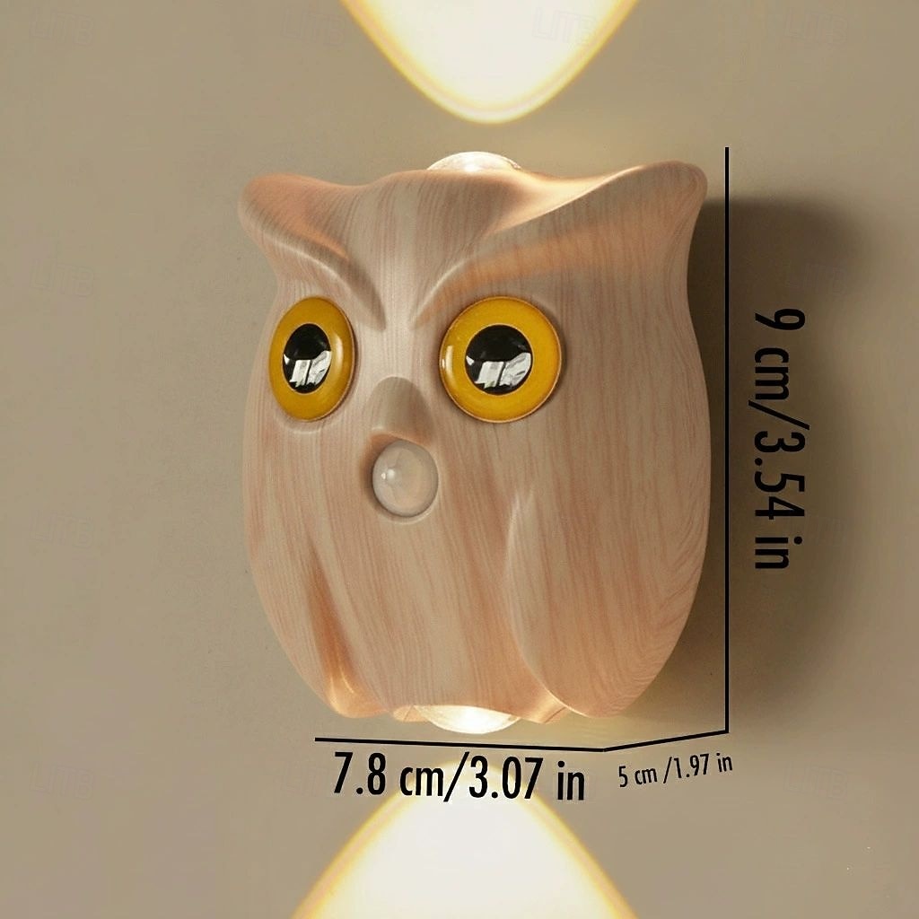 Lumină de Noapte cu Senzor de Corp Lampă de Perete Creativă cu Bufniță Reîncărcabilă USB Fără Necesitatea Cablării Dimming Iluminat pentru Acasă în Living Coridor Dormitor Dulap 2026 - $30.99 –P12