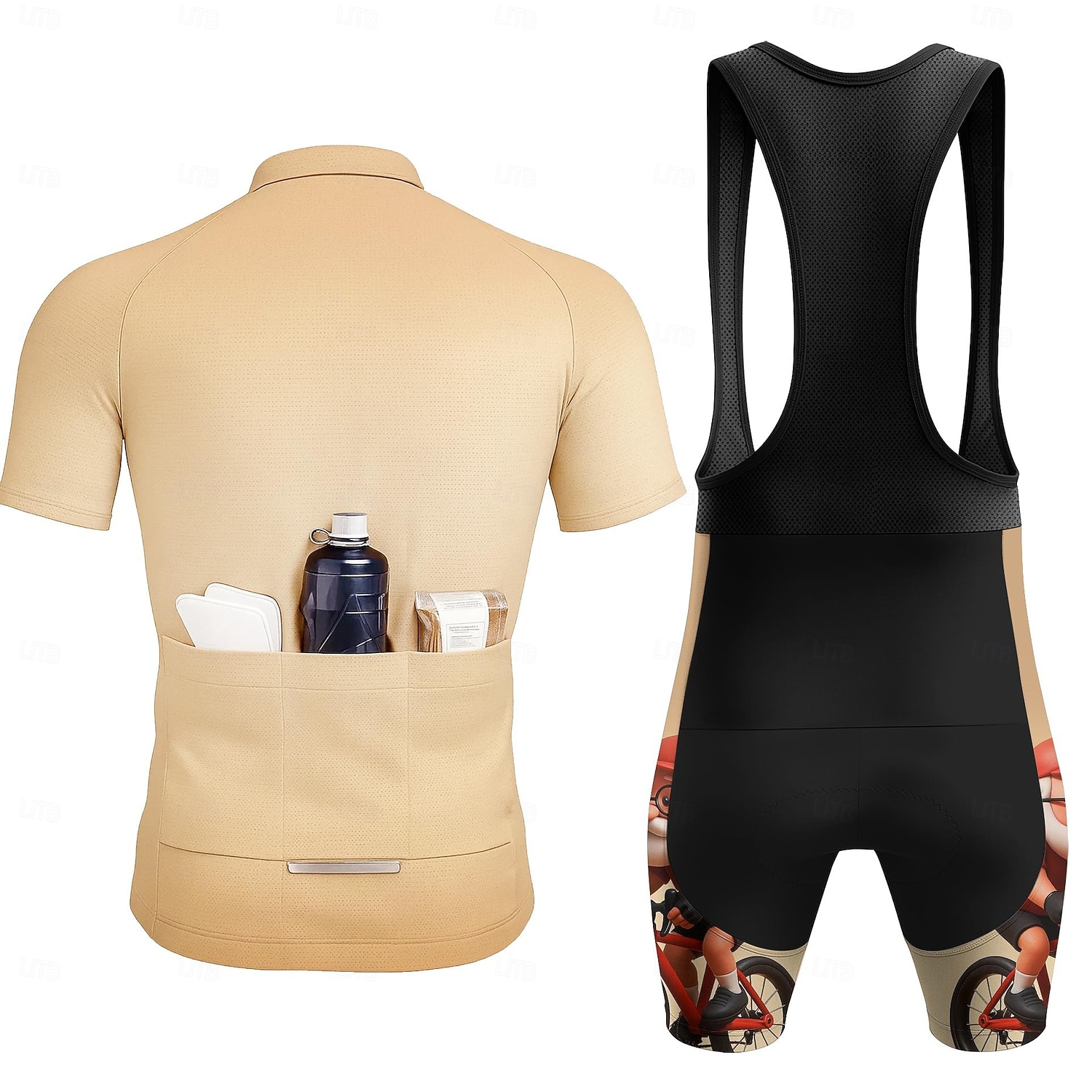 Hombre Maillot de Ciclismo Maillot de ciclismo con culotte corto con tirantes Manga Corta MTB Bicicleta Montaña Ciclismo Carretera Verano Primavera Café Caricatura Geométrico Cosecha Bicicleta Filtro 2026 - $49.99 –P2