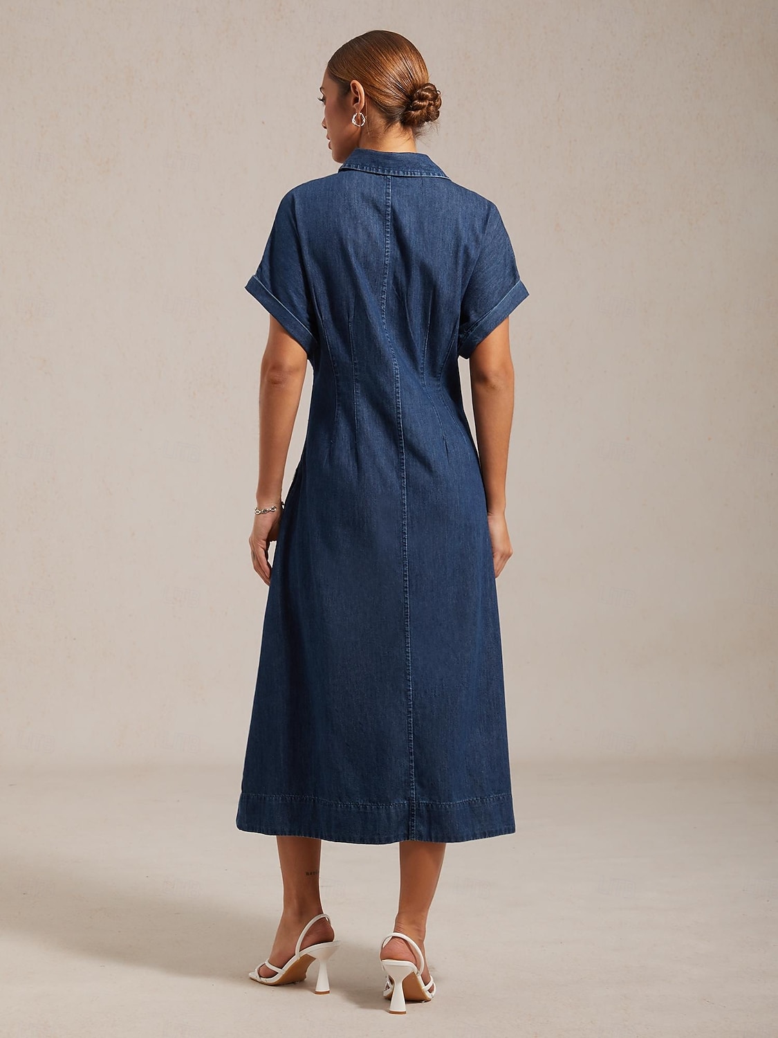 farmer testhezálló, elülső nyílással díszített ingruha lezser vakációs ruha 2025 - $108.99 –P3