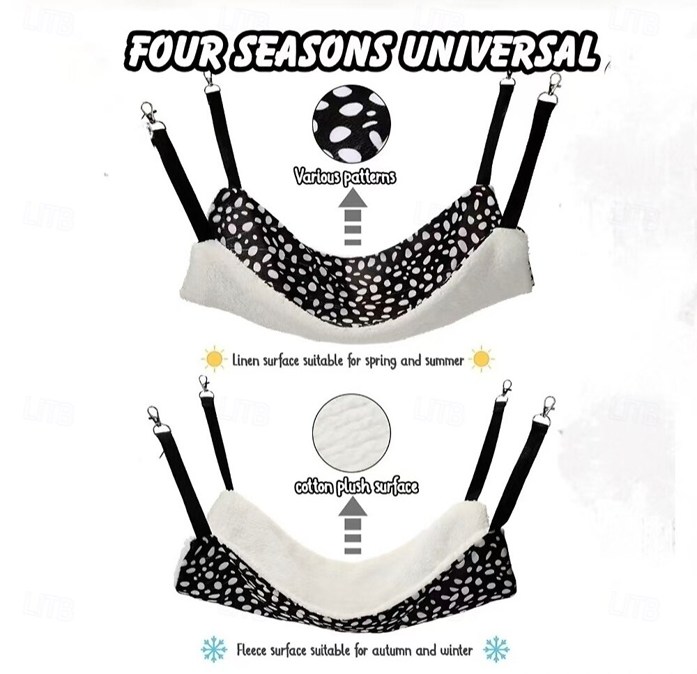 κομψή αιώρα γάτας με λεοπάρ μοτίβο - μαλακό βελούδινο κρεμαστό κρεβάτι για γάτες &μικρά κατοικίδια - άνετα &τάσεις 2025 - $13.99 –P15