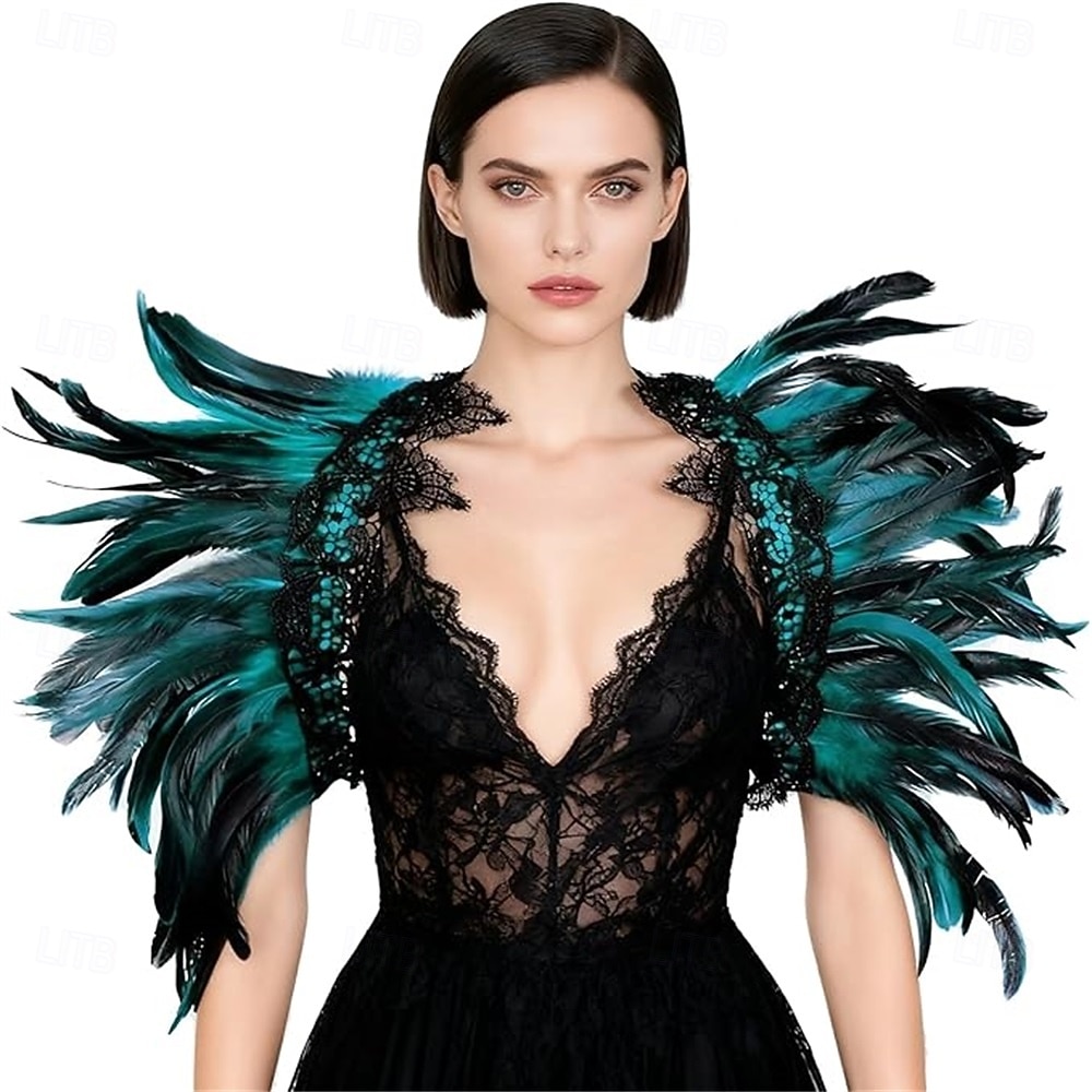Karnevál 2026 Rio Karnevál Samba Kiegészítők Gótikus Természetes Toll Káplán Sál Vállra Terítő Csipkakolár Halloween Jelmezek Nőknek Brazil Fesztivál Előadási Jelmez 2026 - $13.49 –P2