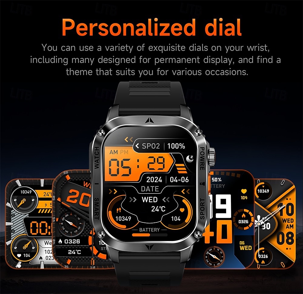 Ceas inteligent A1 1 inch smartwatch pentru fitness ceas de alergare Bluetooth compatibil cu Android iOS bărbați rezistent la apă apeluri hands-free tracker de pași IP 67 carcasa de 40mm Cadou de 2026 - $56.99 –P6