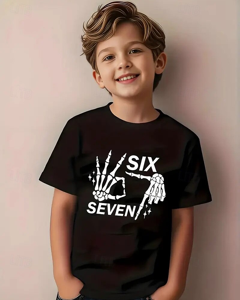 Christmas Unisex Boys' 3D Graphic Funny Slang 67 T shirt Tee Short Sleeve 3D Print Summer Spring Sports Fashion Streetwear Kids 4-12 Years Crew Neck Outdoor Casual Daily Regular Fit 2026 - $12.99 –P5