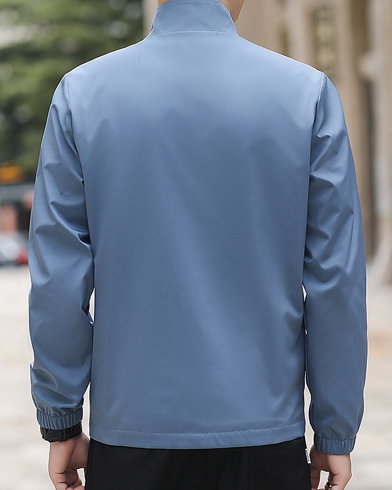 Homme Couleur Unie Veste zippée blouson aviateur Manteaux décontractés Printemps & Automne avec poches manche longue Athleisure Imperméable Léger Salle de sport Randonnée Course Entraînement Noir de 2026 ? $28.99 –P4
