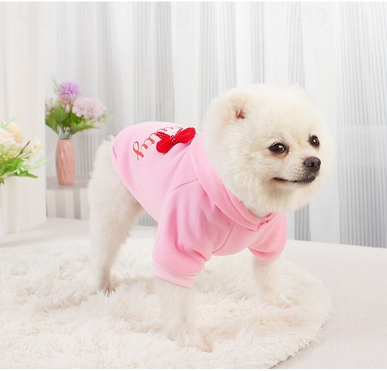Small Dog Pink Hoodie - Little Beauty Pet Sweatshirt with Bow Accent - Great Gift for Dogs 2026 - $13.99 –P2