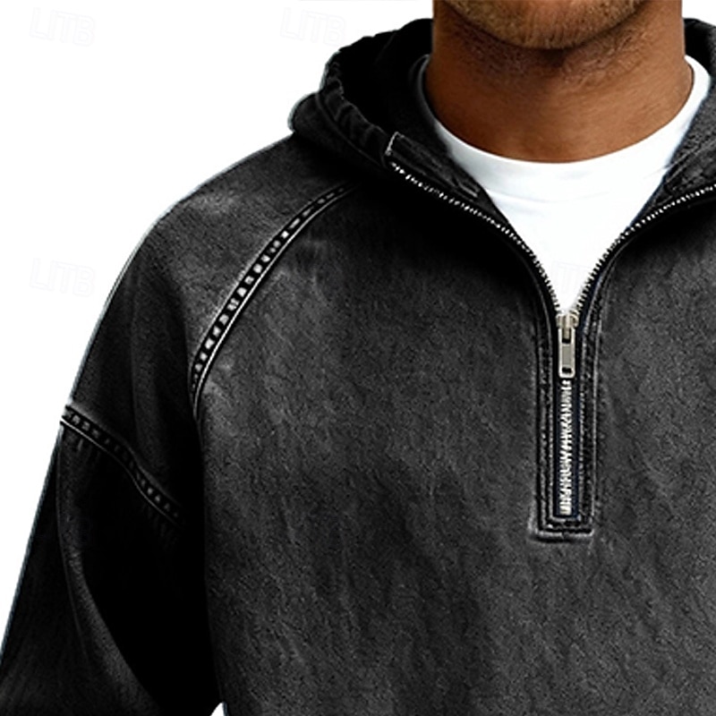 Męskie Bluza z Kapturem Zjechać na pobocze Bluza z kapturem na zamek błyskawiczny Morelowy Czarny Rumiany róż Zieleń wojskowa Granatowy Kaptur Równina Niejednolita całość Sport i turystyka Codzienny 2026 - $41.99 –P12