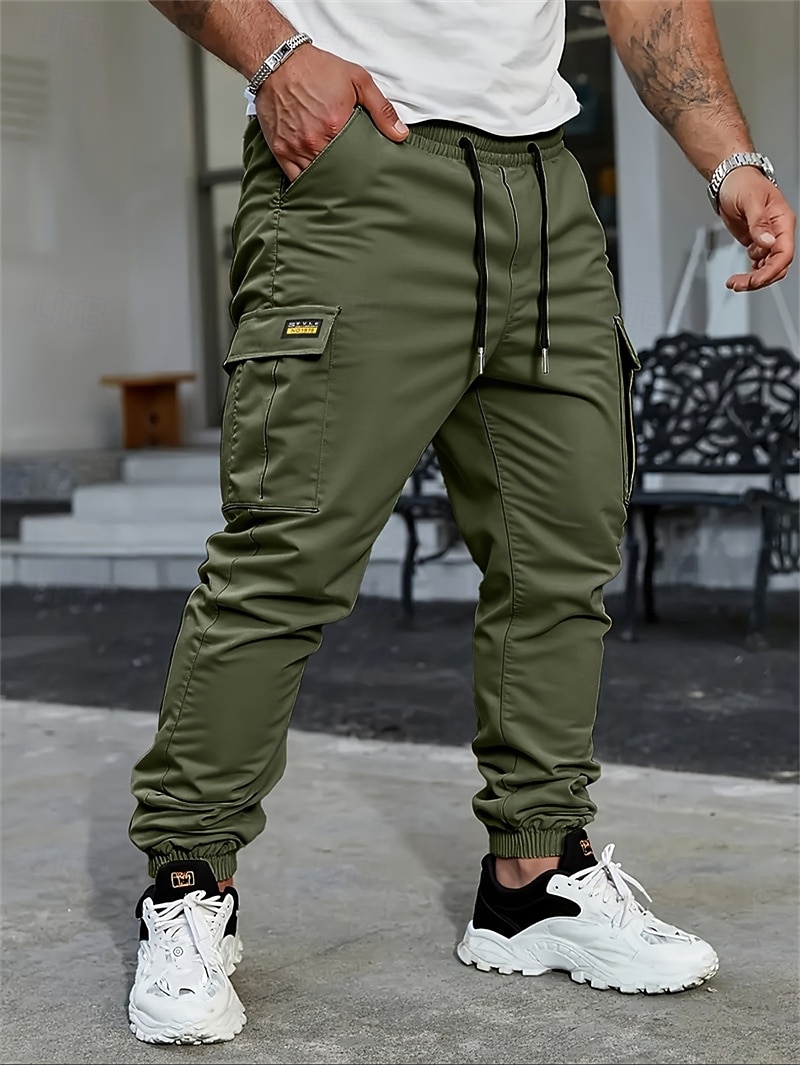 Per uomo Pantaloni Cargo Pantaloni Coulisse Multi-tasche Semplice Indossabile All'aperto Quotidiano Campeggio & Escursionismo Moda Classico Nero Verde militare del 2026 a $24.99 –P8