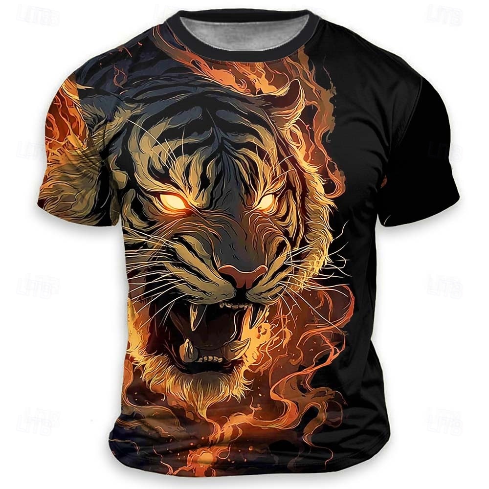 Herren Tiermotiv Tiger Lustig T Shirt Kurzarm T-Shirt 3D-Druck Rundhalsausschnitt Hemd Übertrieben Designer Party Ferien Schwarz 1 Schwarz 3 Schwarz 2 Sommer Frühling Bekleidung S M L XL XXL XXXL 2026 - $21.99 –P1