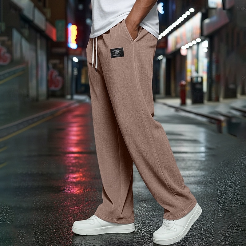 Homens Calças Esportivas Calça de moletom com pernas largas Calças Calças de moletom abertas Com Cordão Cintura elástica Tecido Respirável Comprimento do joelho Esportes Casual Diário Roupa de rua de 2026 por $21.99 –P9