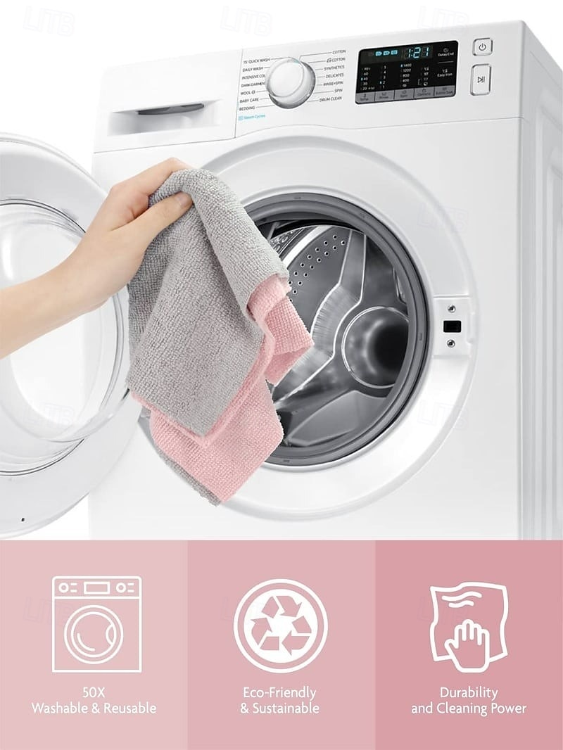 Papírové utěrky z mikrovlákna, opakovaně použitelné, v roli, silné savé, trhací čisticí utěrky, víceúčelové kuchyňské ubrousky, trhací utěrky na nádobí, prádlo, úklidové potřeby 2026 - $13.99 –P4