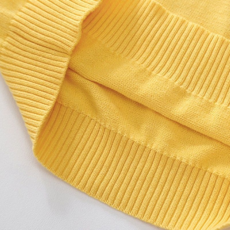 Dzieci Dla dziewczynek Sweter sweter Jednokolorowe Na zewnątrz Bez rękawów Wycięcie pod szyją Moda 4-12 lat Jesień Żółty Rumiany róż Granatowy 2026 - $14.99 –P10
