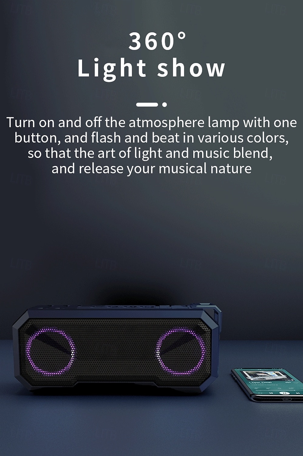 Portable Wireless Speaker High-power Subwoofer IPX6 Waterproof 7-color RGB Lighting and Dynamic Party Effects Long-lasting Battery Life Wireless Connection USB/SD/TF Card Input Valentine's Day Gift 2026 - $31.99 –P6