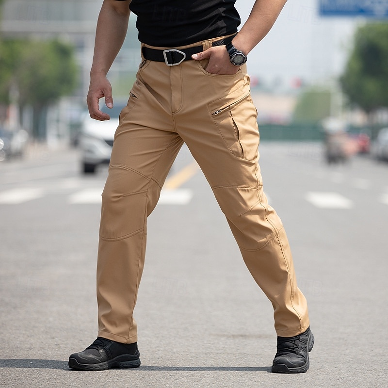 Men's Cargo Pants Trousers Multi Pocket Solid Color Windproof Wearable Daily Outdoor Camping & Hiking Streetwear Stylish Blue Camouflage khaki Micro-elastic 2026 - $24.99 –P17