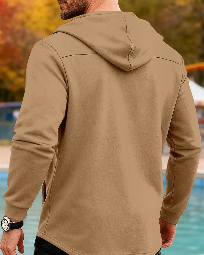 Per uomo Giacca Leggera Giacca Casual Giacca con Cappuccio All'aperto Quotidiano Doppiopetto Primavera Autunno Semplice Streetwear Quotidiano Con Cappuccio Regolare Blu Nero Verde chiaro Rosso Cachi del 2026 a $33.99 –P16