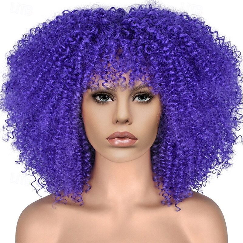 Carnival Wig 2026 Blonde Pink Red Afro Afro Curly Short Synthetic Festival Wig Mardi Gras Parade Cosplay Costume Hair for Women 2026 - $23.99 –P18