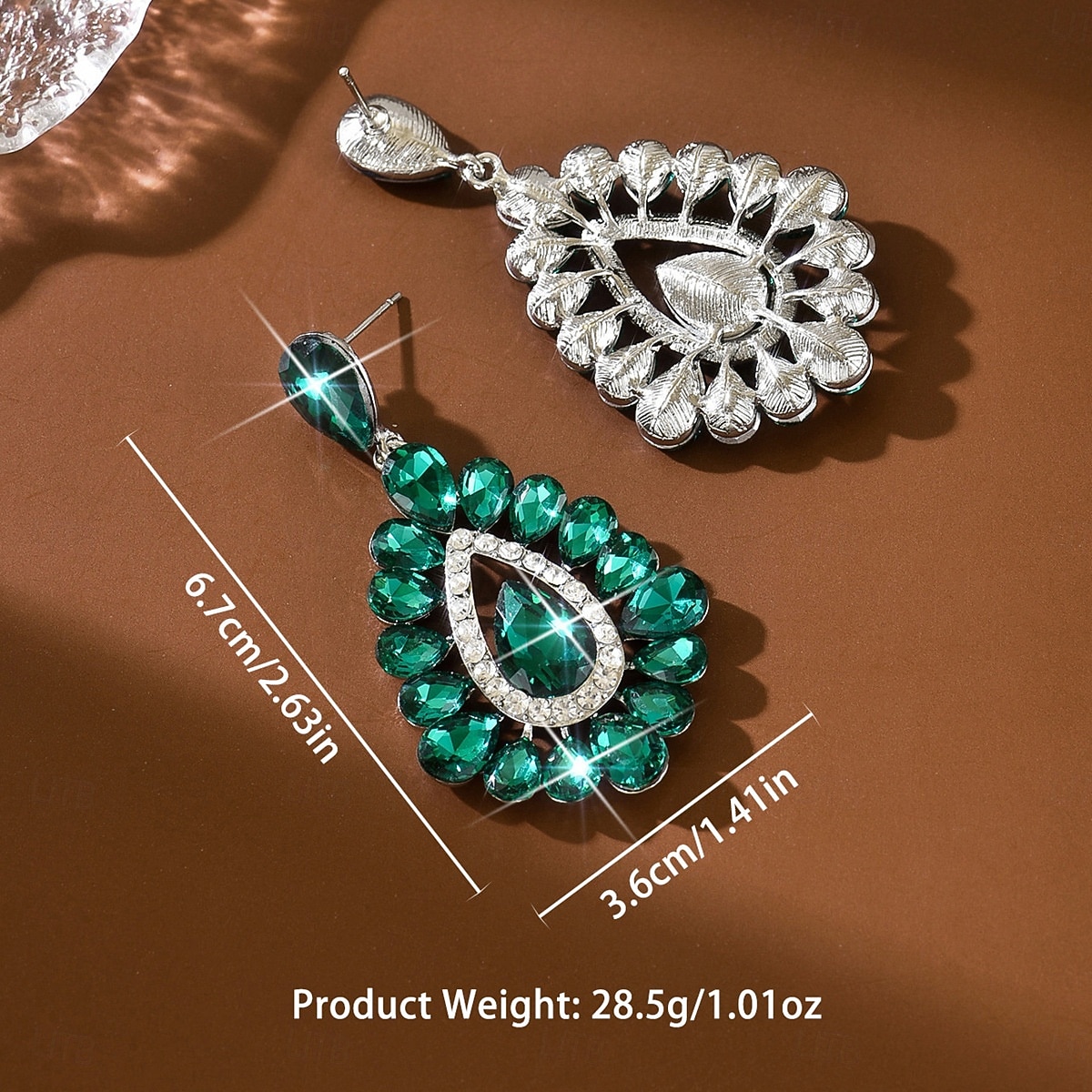 orecchini da donna con cristalli color smeraldo - lussuosi pendenti di strass &modelli di cerchi per feste glamour ed eventi serali del 2026 a $11.99 –P4