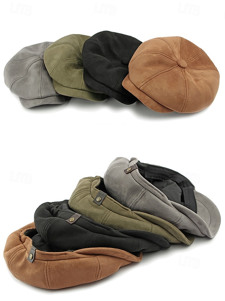 Pánská polyesterová plochá čepice - více barev, stylový design, ideální pro běžné i formální nošení, pohodlný střih pro všechna roční období 2026 - $11.99 –P5