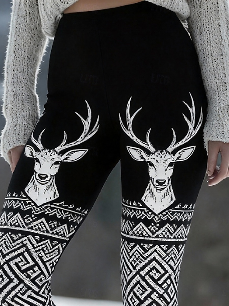 Damen Leggings Gemütliche Leggings Urlaub Vintage Ethno-Stil Volle Länge Hohe Taille Grafik Drucken Bequem Dehnbar Lässig Täglich Urlaub Schwarz Sommer Frühling Herbst Winter Schmale Passform 2026 - $22.99 –P3