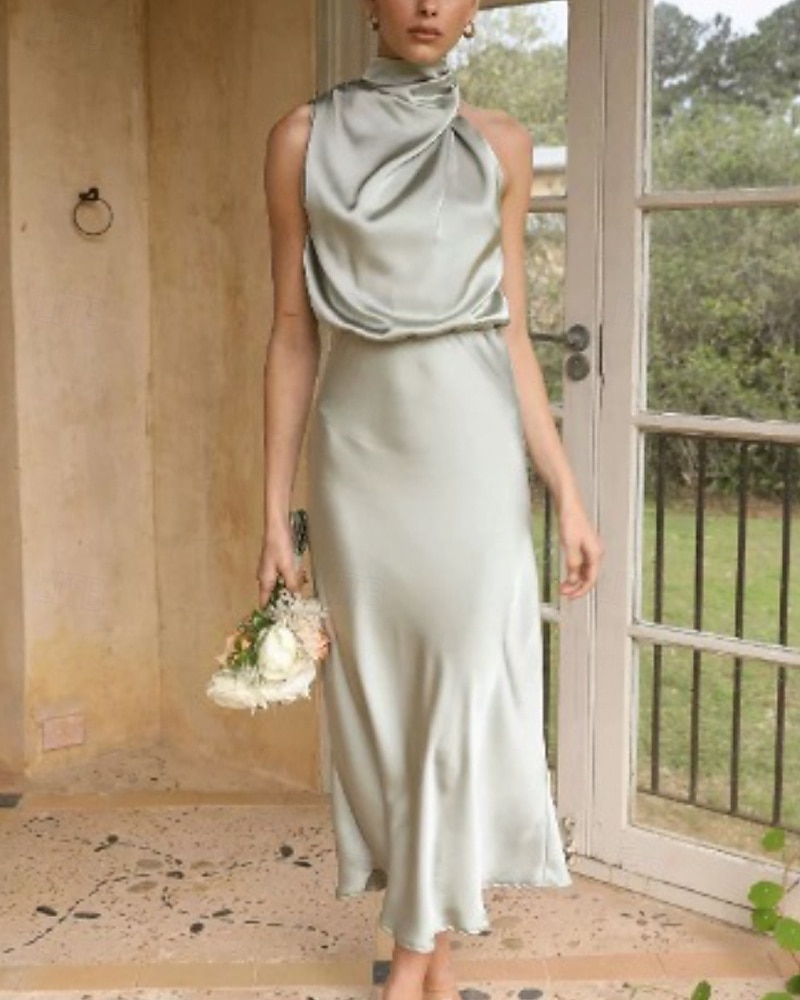 Mulheres Vestido midi Vestido Longo Vestido Maxi vestido de cetim Vestido de formatura Vestido de festa Elegante Moda Moderno Festa de Noite Festa Ocasião Especial Normal Delgado Tecido Sem Manga de 2026 por $22.99 –P6