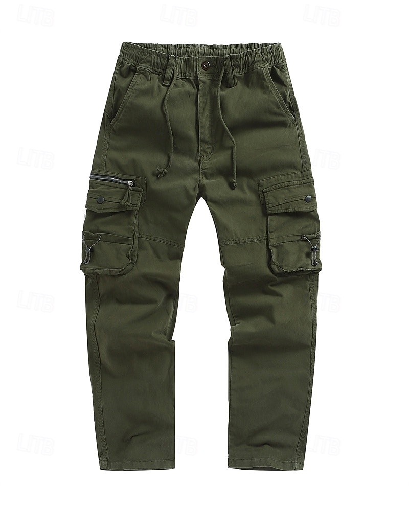 Homens Calças Cargo Calças Bolso multi Tecido A Prova de Vento Vestível Comprimento total Ao ar livre Diário Acampar e Caminhar Roupa de rua à moda Exército verde Preto de 2026 por $47.99 –P9