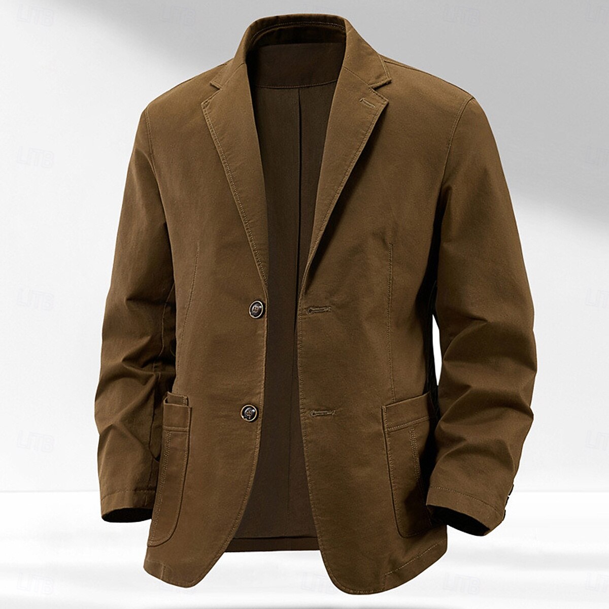 Men's Lightweight Jacket Blazer Work Casual Daily Pocket Classic & Timeless Outdoor Spring & Summer Fall & Winter Polyester Solid Color Pocket Thermal Warm Casual / Daily Single Breasted Two-button 2026 - $61.99 –P1