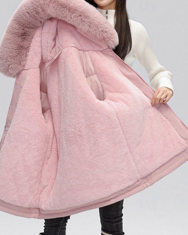 Per donna Giacca imbottita Giacca in Pile Cappotto in Pelliccia Sintetica Caldo Confortevole Cerniera Bottoni Collo in Pelliccia Casual Semplice Vacanza Streetwear Abbigliamento quotidiano Uscire del 2025 a $55.99 –P10