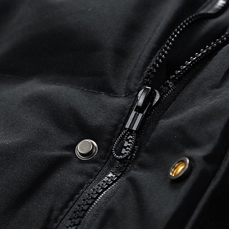 Hombre Abrigo de invierno Chaqueta acolchada Bolsillo Poliéster Vacaciones Ropa Cotidiana Cita Largo Moda Casual Cómodo Mantiene abrigado Otoño Invierno Color sólido/liso Negro Verde Trébol Gris 2026 - $50.99 –P7