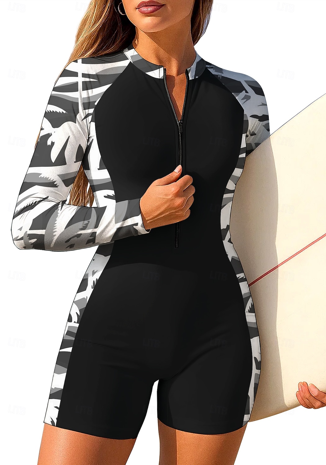 Γυναικεία Προστατευτικά Ολόσωμη φόρμα για σέρφινγκ Μαγιό Γεωμετρικό Τροπικό Αποκλεισμός χρωμάτων Κουμπώσου με ενσωματωμένο σουτιέν Αφαιρούμενη επένδυση Προστασία από τον ήλιο UV UPF50 2026 - $35.99 –P4