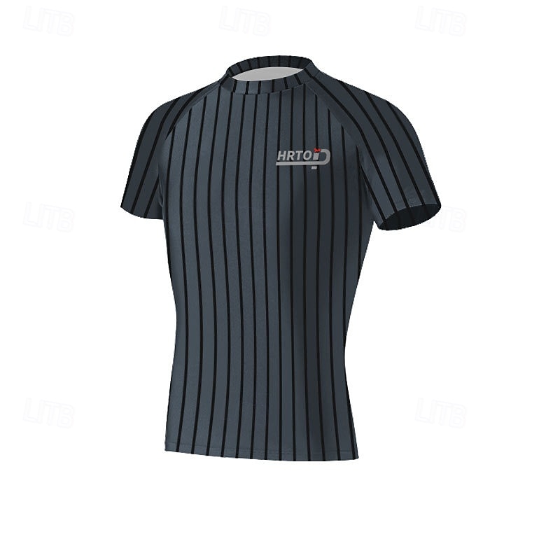 Men's 2 Piece Rash Guard Surfing Shirt Swimsuit Shorts Stripes UV Sun Protection Quick Dry Short Sleeve Swimwear Beach Water Sports Swimming Summer 2026 - $26.99 –P4