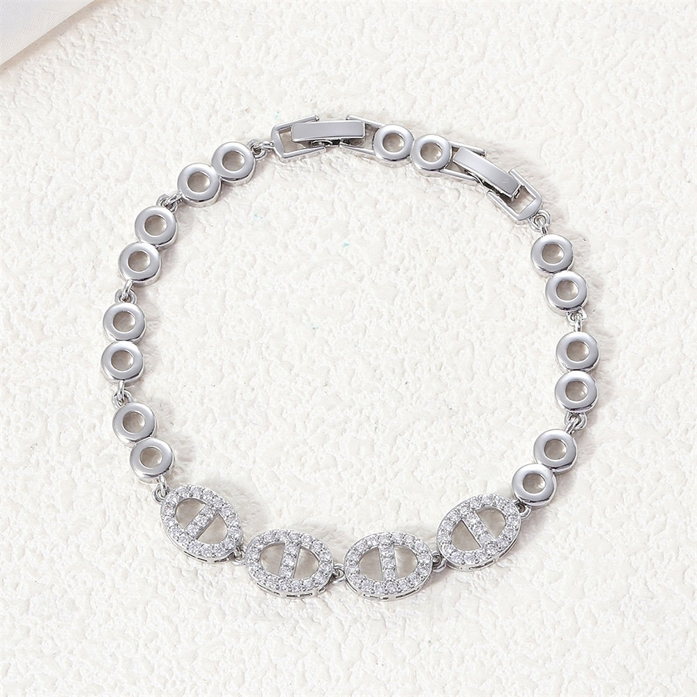 Zircone Classico Animale Moda Personalizzato Lusso Rame Gioielli braccialetto Argento / Oro Per Matrimonio Feste Fidanzamento Balli di fine anno del 2025 a $14.99 –P3