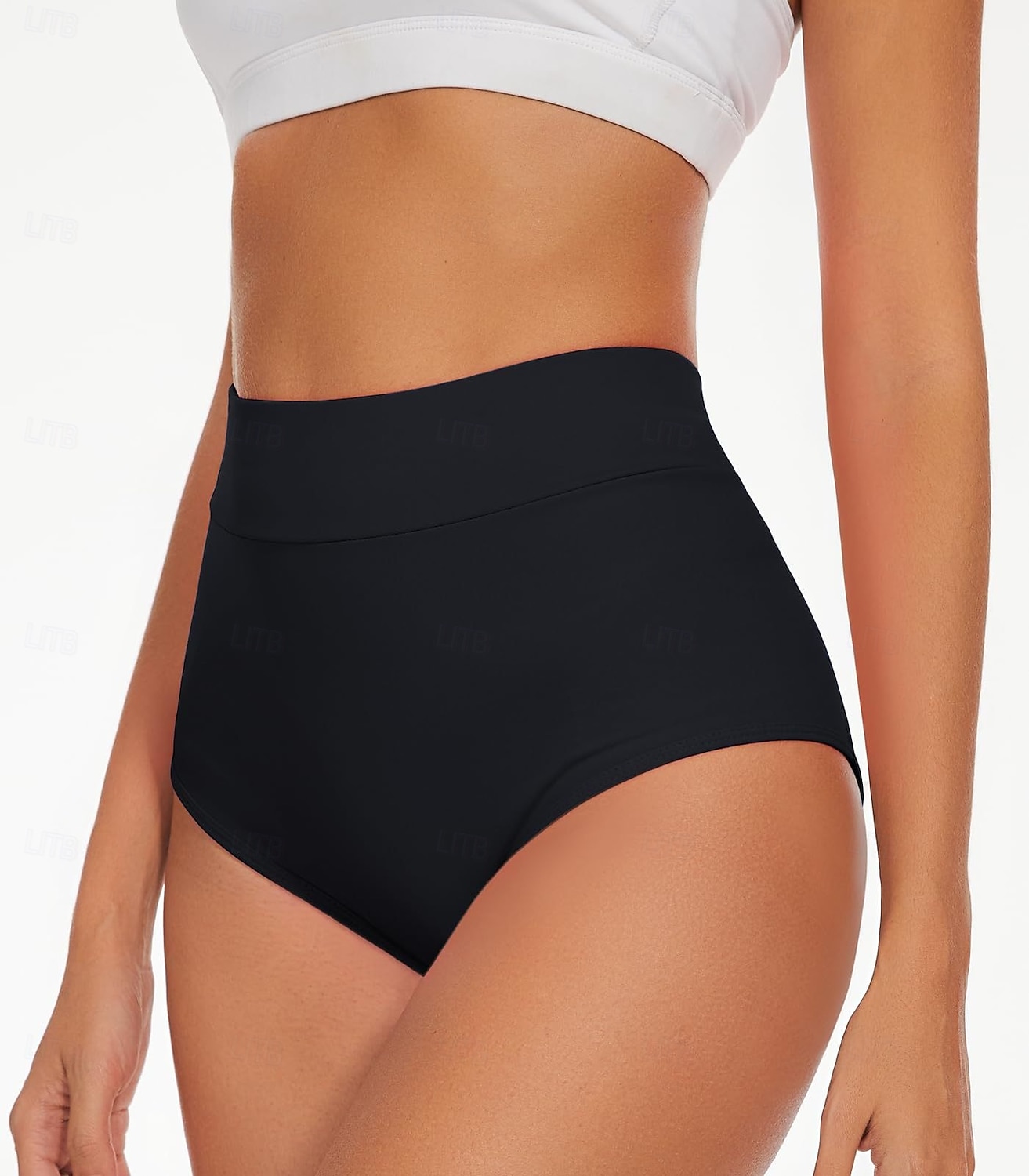 Damen dehnbare Boxershorts Badeanzug Dehnbare Boxershorts Shorts Hohe Taille Urlaub Strandbekleidung Einfarbiger ärmelloser Badeanzug 2026 - $22.99 –P4