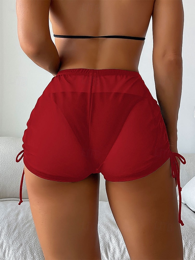 Damen dehnbare Boxershorts Badeanzug Rüschen Dehnbare Boxershorts Hohe Taille Aktivurlaub Einfarbiger ärmelloser Badeanzug 2026 - $19.99 –P6