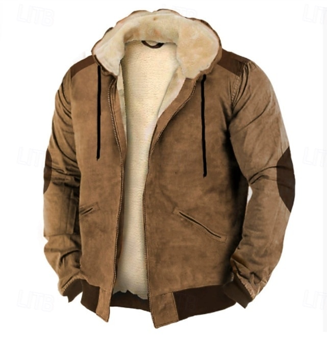 Per uomo Felpa con cappuccio Felpa con cappuccio a zip intera Felpa con cappuccio in pile Felpa con cappuccio foderata in pile Blu Marrone Verde Cachi Con Cappuccio Semplice Patchwork Blocco di colore del 2026 a $45.99 –P2