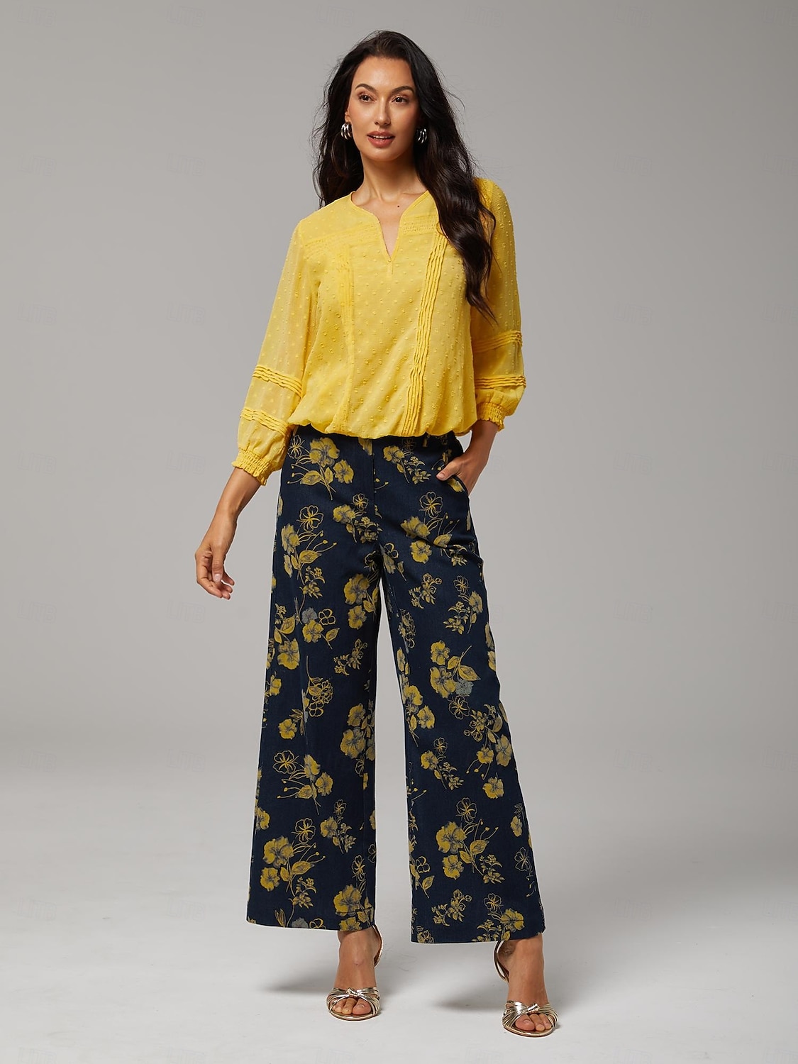 Top de gasa de doble capa con lunares de vacaciones 2026 - $20.99 –P2